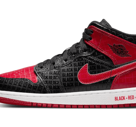 Nike Sko Air Jordan 1 Mid Rød Text